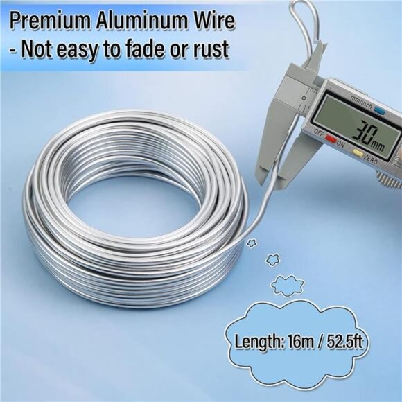 3mm Craft Wire for Sculpting, 52 Ft Aluminum Wire Bendable Thick Metal Wire - Picture 3 of 8
